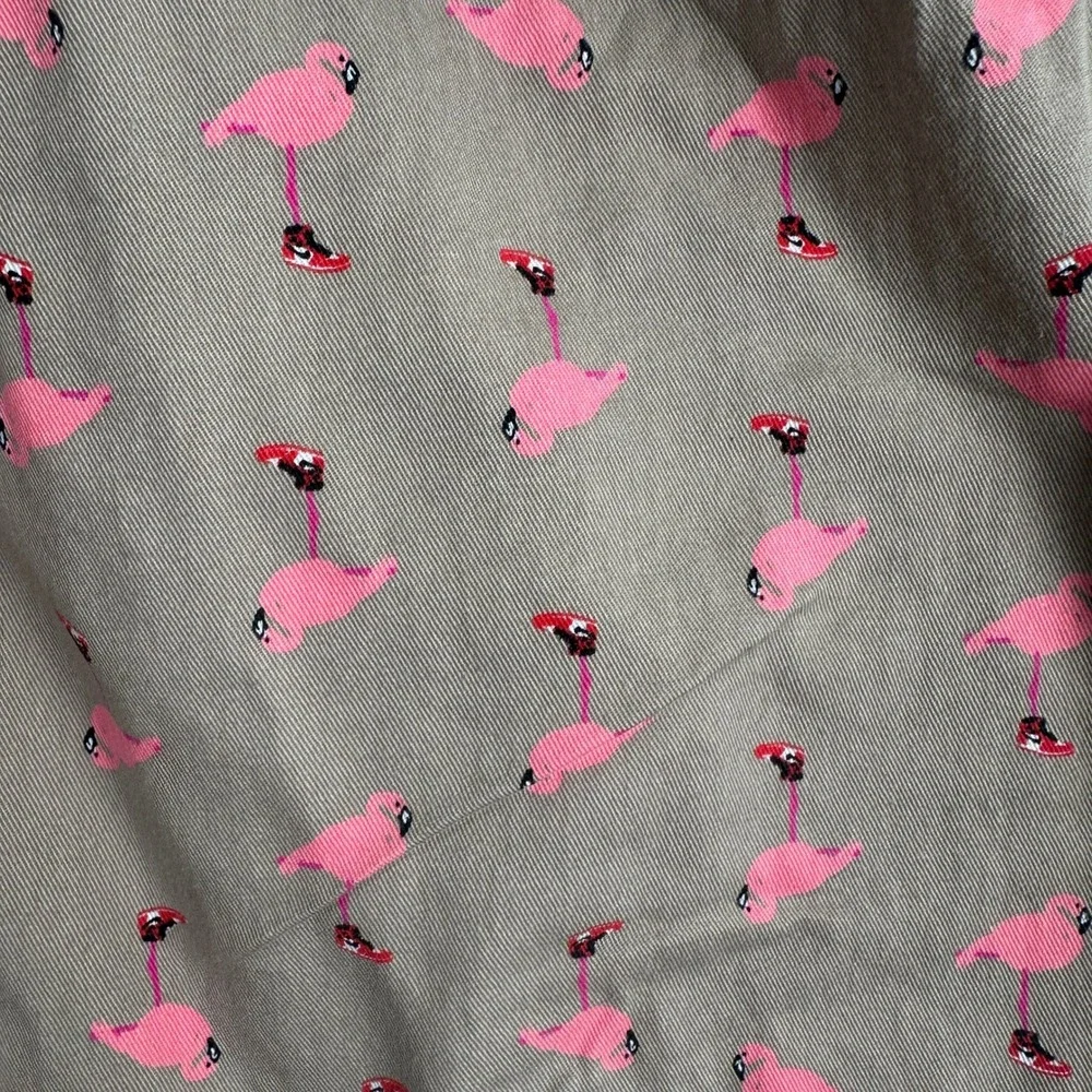 Jordan Flamingo Print Shorts Mens 34 Tan Pink Novelty Jumpman Summer Casual